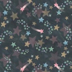 Night Stars Charcoal Cotton