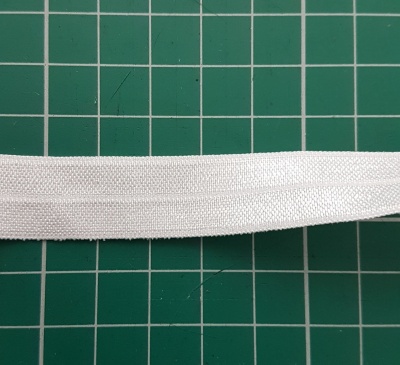White Fold Over Elastic with Silver Shimmer 1.5cm