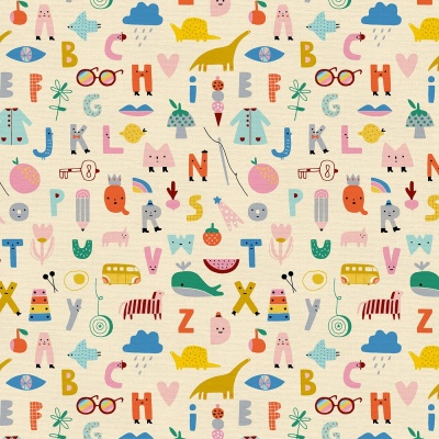 Animal Alphabet ABC Alphabet Cream Cotton