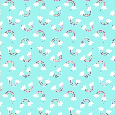Unicorn Magic Magical Rainbow Aqua Cotton Pearlescent