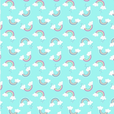 Unicorn Magic Magical Rainbow Aqua Cotton Pearlescent