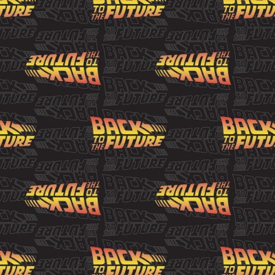 Back To The Future Logo Black Cotton