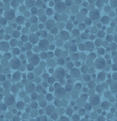 Bumbleberries Blue Metallic Cotton