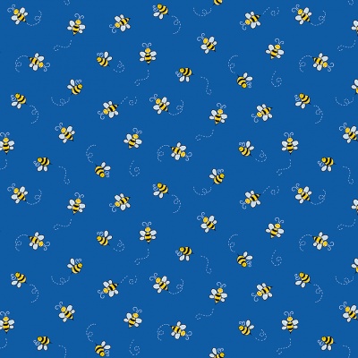 Bumble Bee Blue Cotton