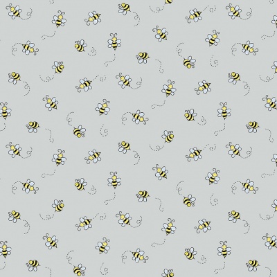 Bumble Bee Light Grey Cotton