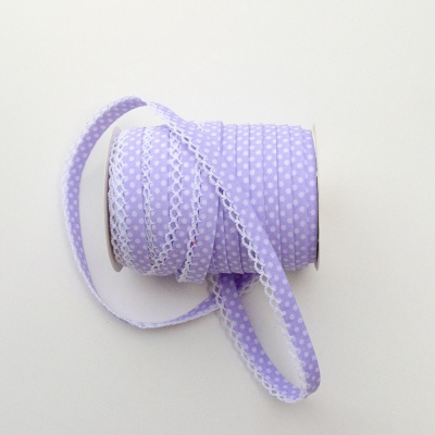 Lilac Spot Lace Edge Bias