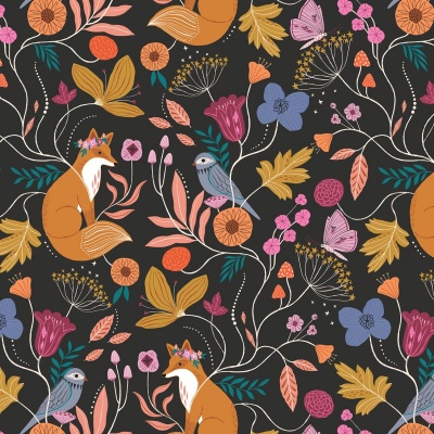 Wild Bird & Fox Black Cotton