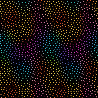 Kaleidoscope Ombre Dots Black Cotton