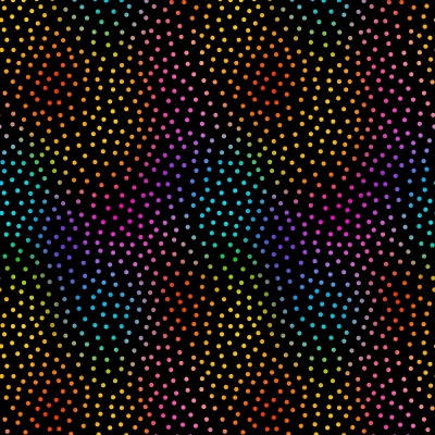 Kaleidoscope Ombre Dots Black Cotton