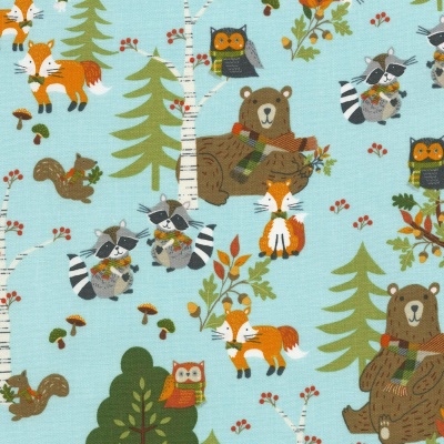 Lookin' Foxy Blue Forest Cotton