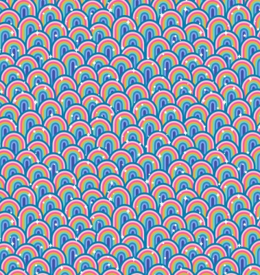 OTR Blue Little Rainbows Cotton