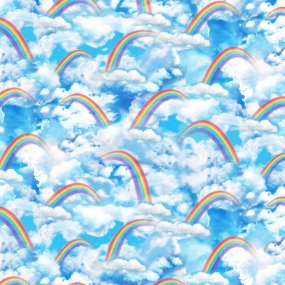 Bright Rainbow Sky Cotton