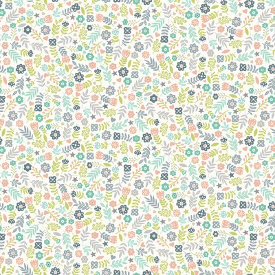Baby Safari Floral White Cotton