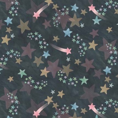 Night Stars Charcoal Cotton