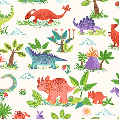 Dino Scenic Cream Cotton