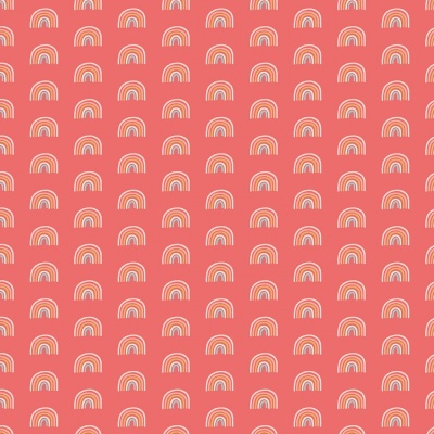 Fairy Dust Rainbows Coral Cotton