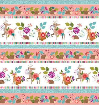 Forest Frolic Border Cotton