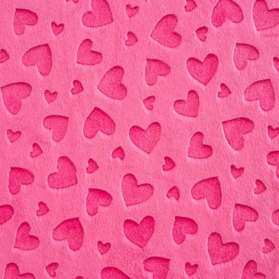 Heart Embossed Fuchsia Plush