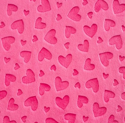 Heart Embossed Fuchsia Plush