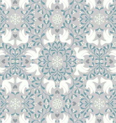 Hygge Glow Scandi Dove on Silver Cotton