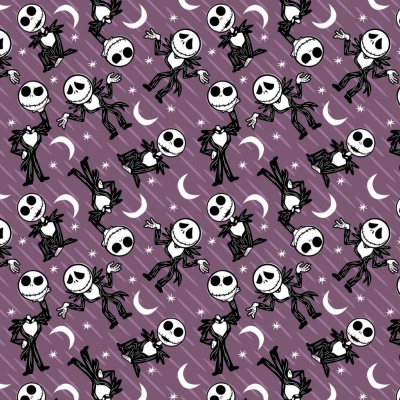 Nightmare Before Christmas Jack Stars Purple Cotton