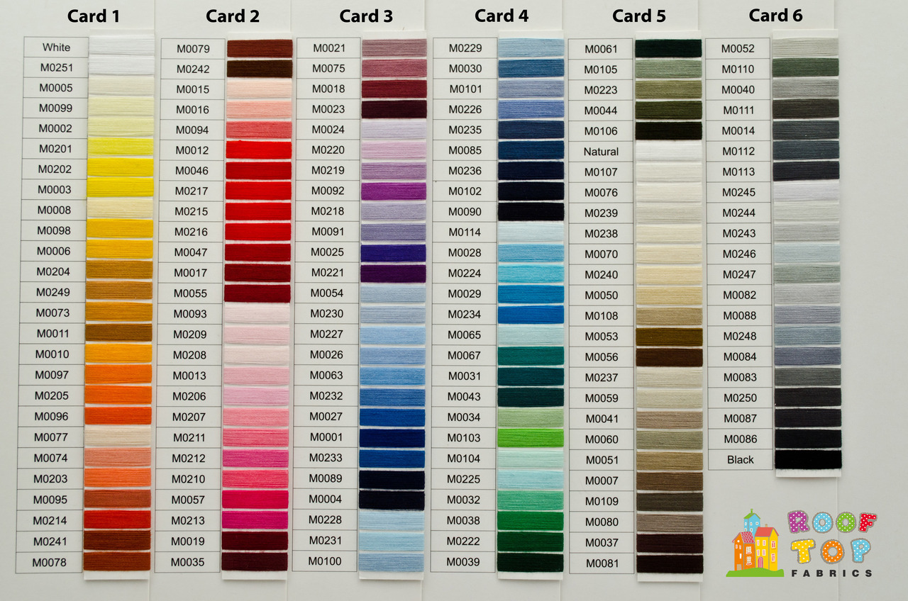 Coats Moon Thread Colour Chart