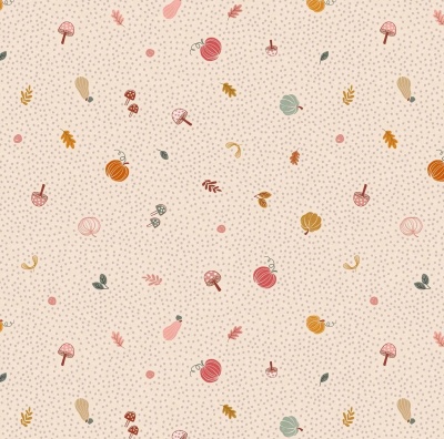 Snuggle Season Little Pumpkins on Cream Cotton