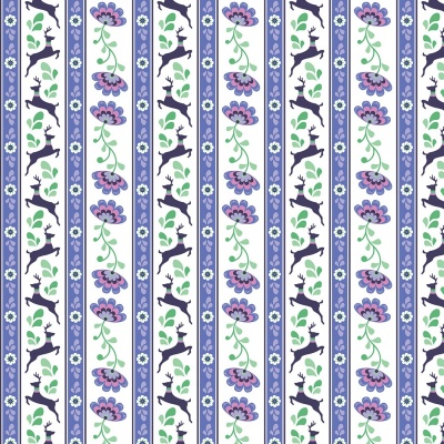 Lucy's Garden Stripe Purple Cotton