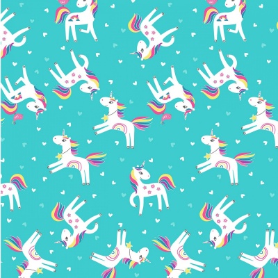 Unicorn Magic Unicorn Love Aqua Cotton Pearlescent