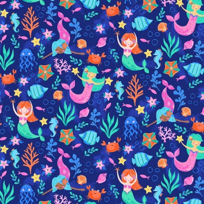 You Are Mer-Mazing Mermiads Under the Sea Cotton