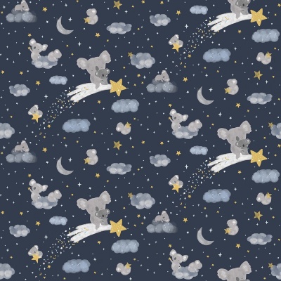 Koala Me Crazy Shooting Stars Midnight Cotton