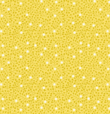 Spring Treats Mini Heart Floral Yellow Cotton