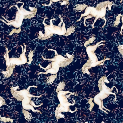 Mystical Tossed Unicorns Cotton