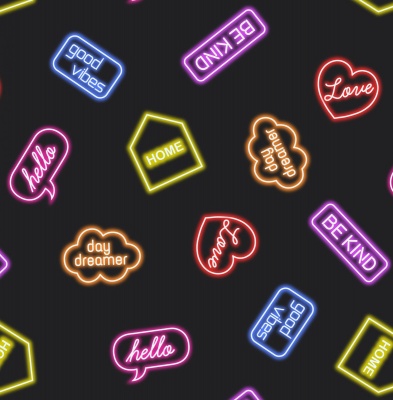 Small Things Neon Signs on Black Cotton