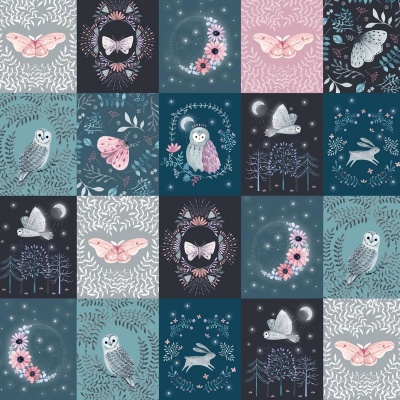 Nightfall Blocks Panel Cotton