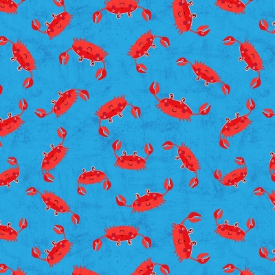 Under The Sea Oh Snap! Blue Cotton