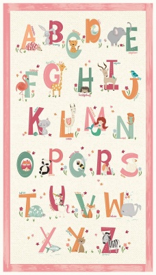 Animal Alphabet Pink Panel