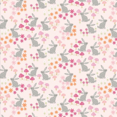 Pink Bunny Field Flannel