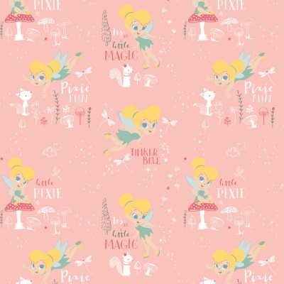 Light Pink Disney Tinkerbell Pixie Magic Cotton