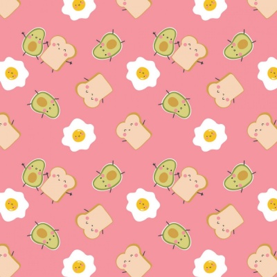 Rise and Shine Toast Buddies Pink Cotton