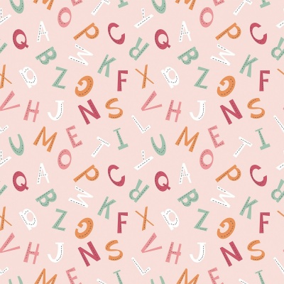 Animal Alphabet Pink Alphabet Cotton