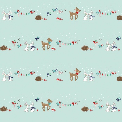 Pixie Noel 2 Animals Mint Cotton