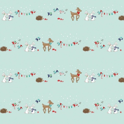 Pixie Noel 2 Animals Mint Cotton