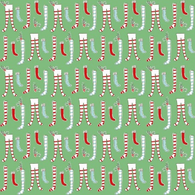 Pixie Noel 2 Stockings Green Cotton