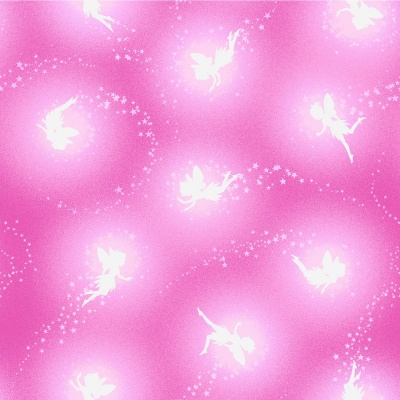 Pixies and Petals Tossed Pixie Silhouettes Pink Glow Cotton