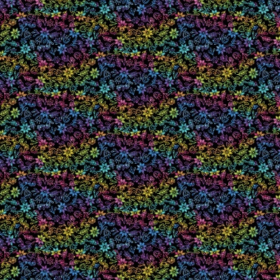 Rainbow Garden Meadow Black Cotton
