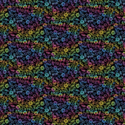 Rainbow Garden Meadow Black Cotton