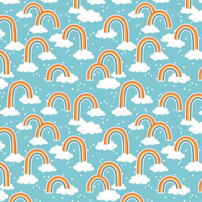 Blue Rainbowsaurus Rainbows Cotton