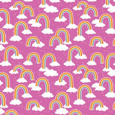 Dark Pink Rainbowsaurus Rainbows Cotton