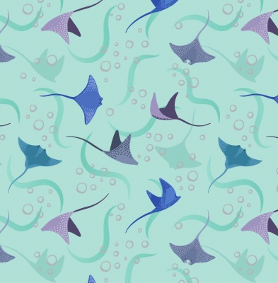 Moontide Rays on Eau De Nil with Silver Metallic Bubbles Cotton
